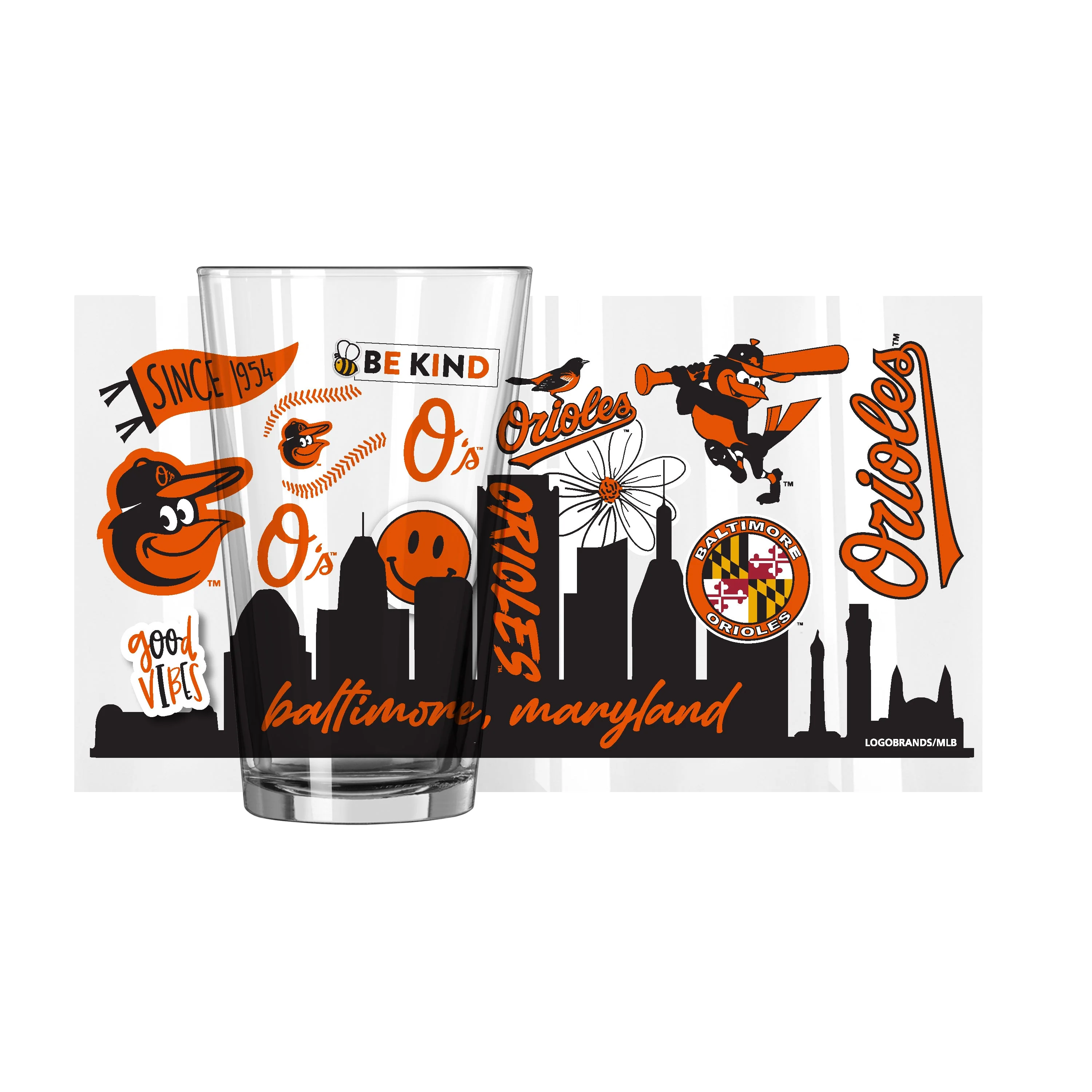 Baltimore Orioles 16oz Native Pint Glass - Image 2