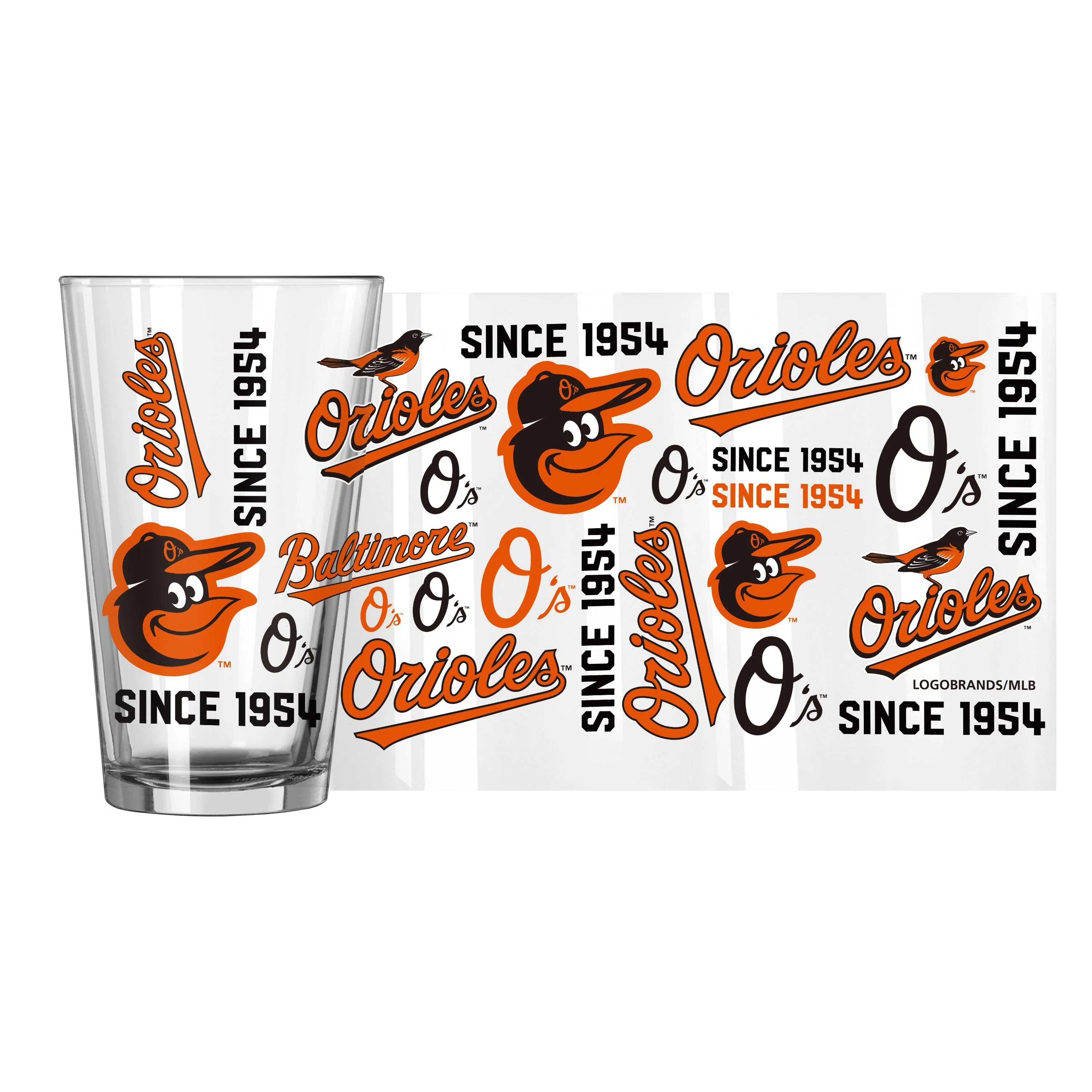 Baltimore Orioles 16oz Spirit Pint Glass - Image 2