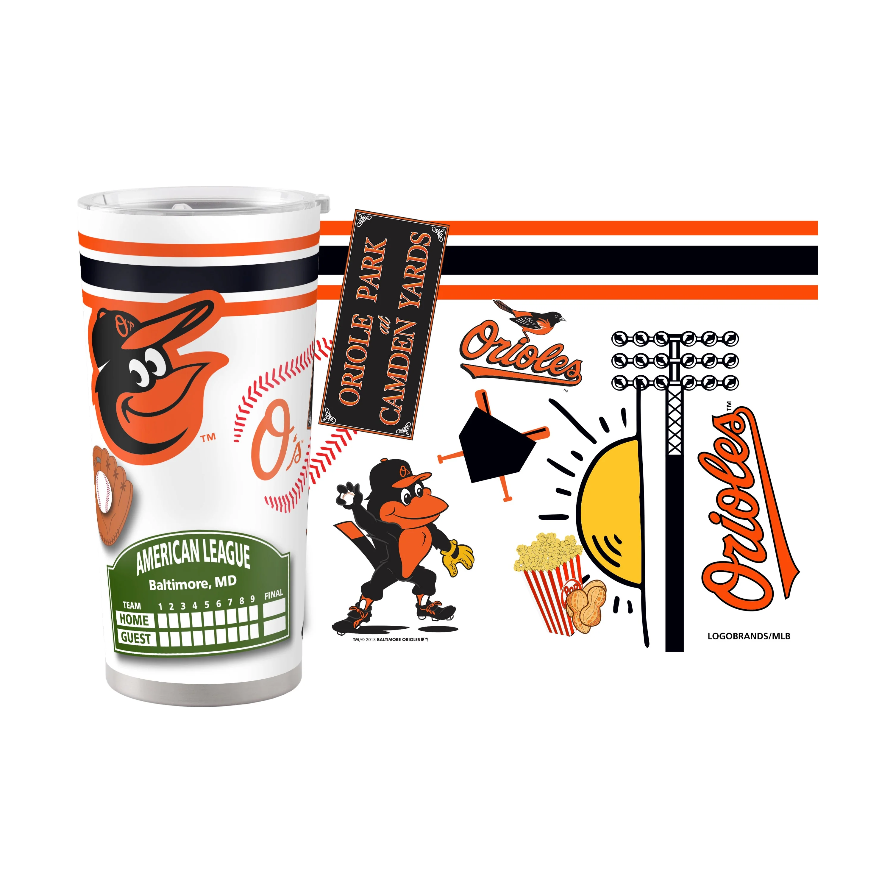 Baltimore Orioles 20oz Native Stainless Steel Tumbler - Image 2
