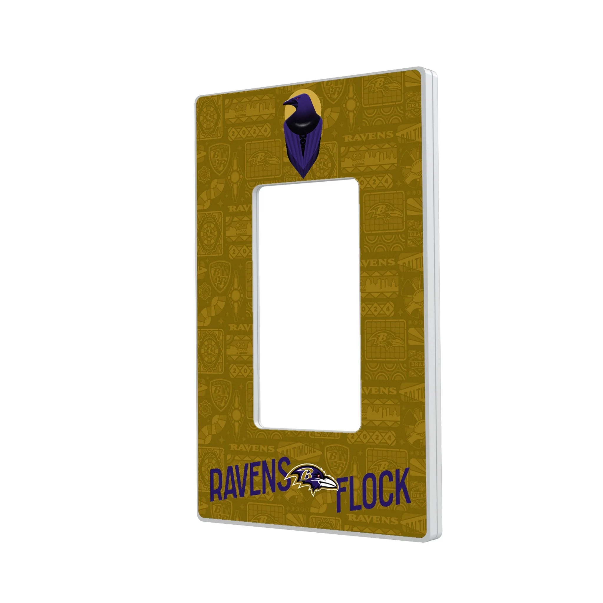 Baltimore Ravens 2024 Illustrated Limited Edition Hidden-Screw Light Switch Plate - Image 2