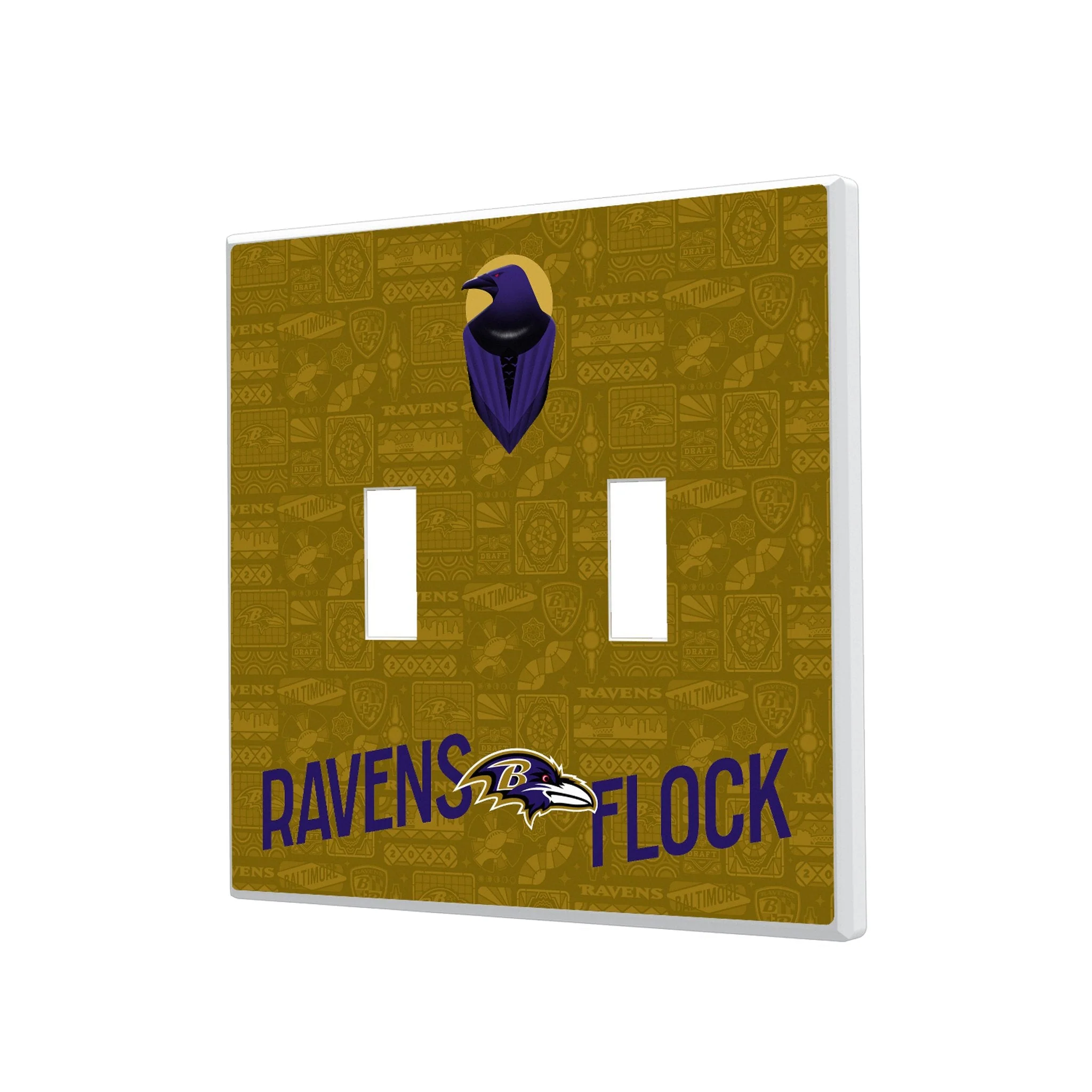 Baltimore Ravens 2024 Illustrated Limited Edition Hidden-Screw Light Switch Plate - Image 3