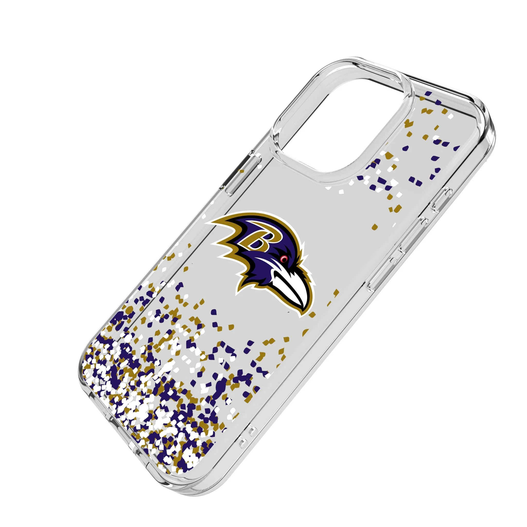 Baltimore Ravens Confetti Clear Phone Case for Apple iPhone - Image 2