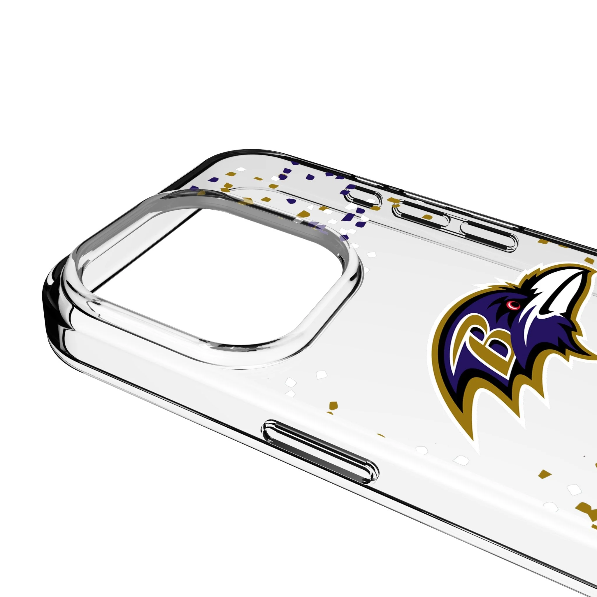 Baltimore Ravens Confetti Clear Phone Case for Apple iPhone - Image 3