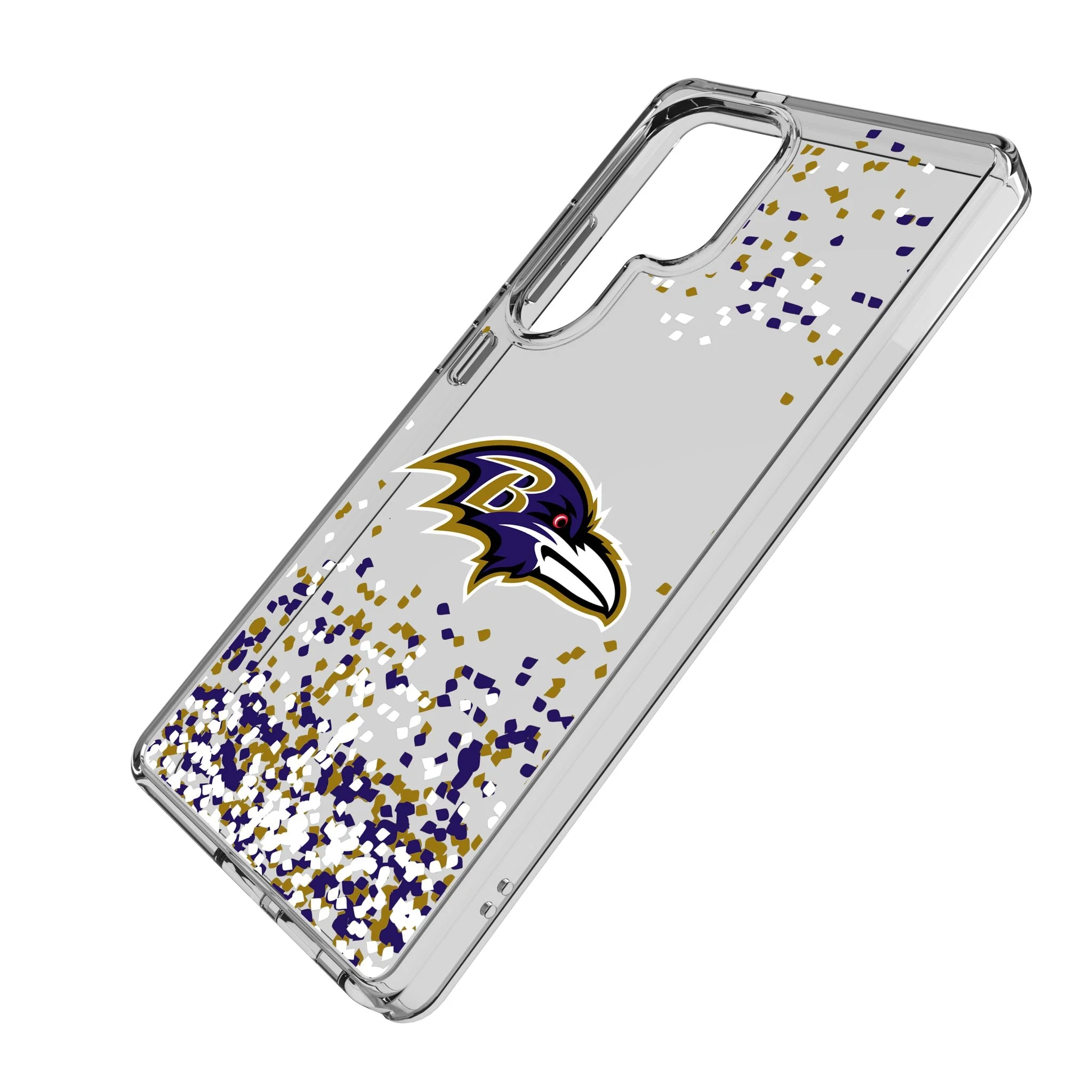 Baltimore Ravens Confetti Clear Phone Case for Samsung Galaxy - Image 2