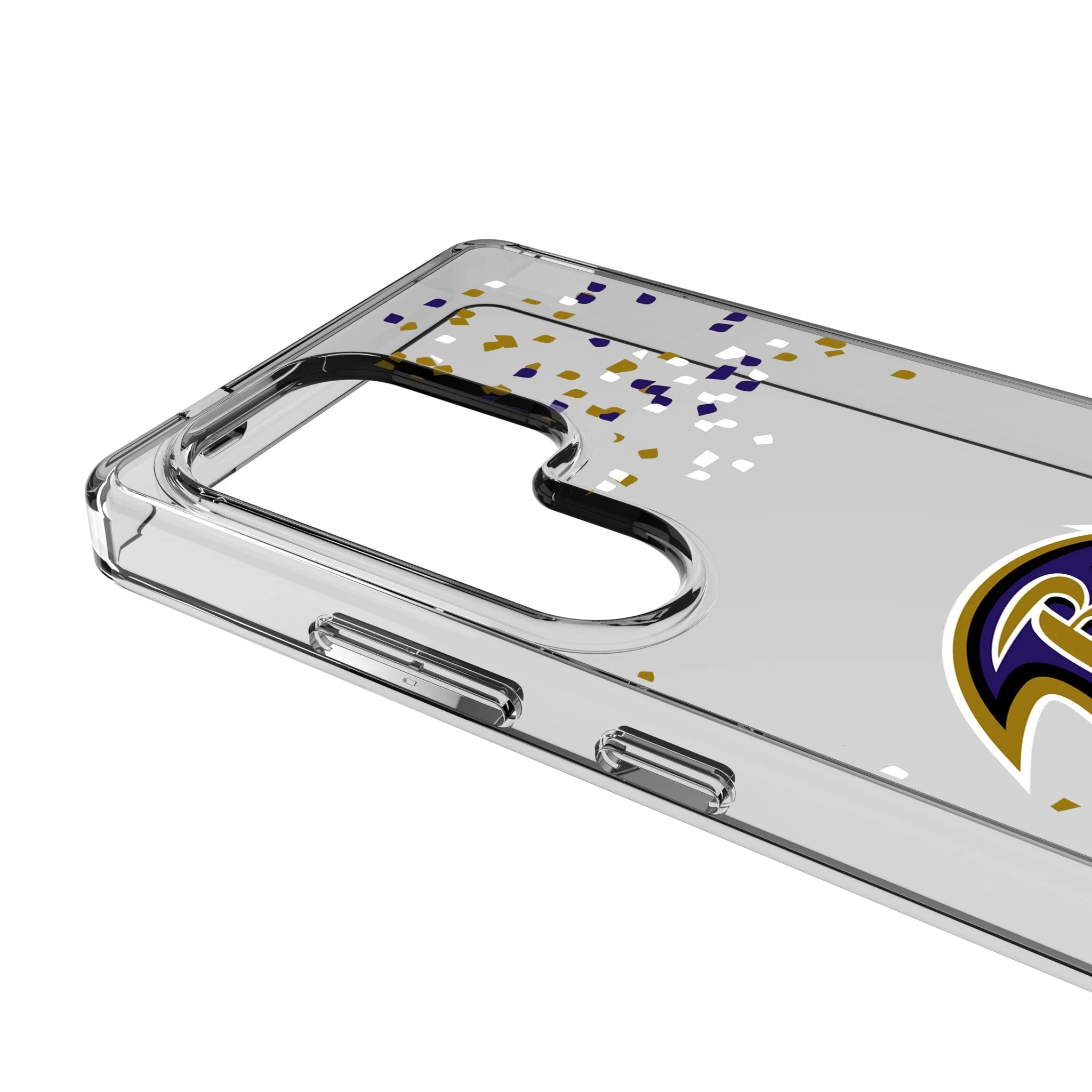 Baltimore Ravens Confetti Clear Phone Case for Samsung Galaxy - Image 3