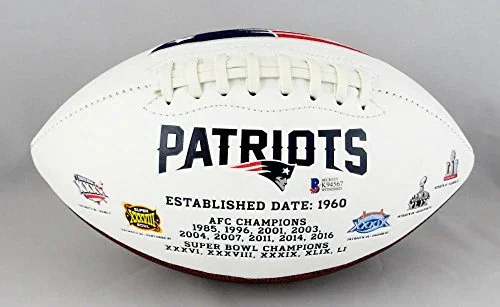 Ben Coates Autographed New England Patriots Logo Football- Beckett Auth - Image 3