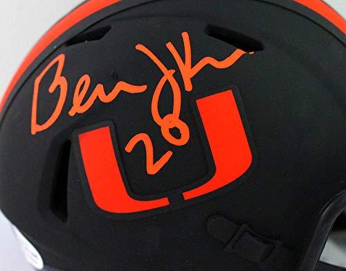 Bernie Kosar Autographed Hurricanes Eclipse Mini Helmet- Beckett Witness Orange - Image 3