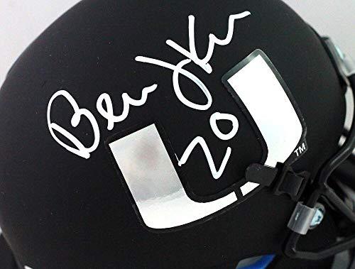 Bernie Kosar Autographed Hurricanes Eclipse Mini Helmet- Beckett Witness White - Image 3
