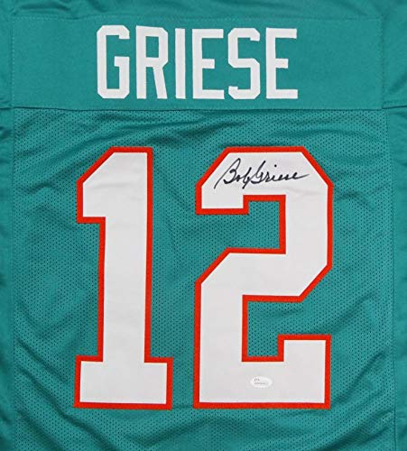 Bob Griese Autographed Teal Pro Style Jersey - JSA Witness Auth 2 Top - Image 3