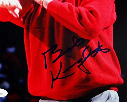 Bob Knight Autographed Indiana 8x10 Photo Close Up w/ Hands-JSA W Auth Blue - Image 2