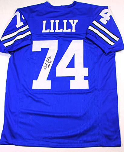 Bob Lilly Autographed Blue Pro Style Jersey w/HOF '80- JSA Witnessed Auth *7 - Image 4