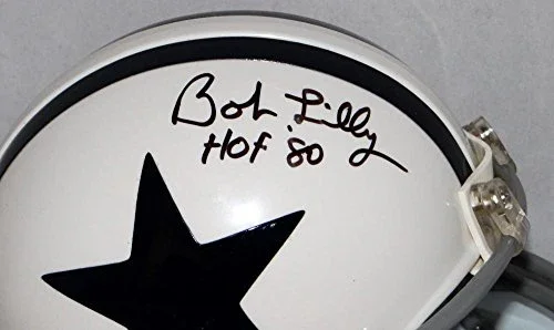 Bob Lilly Autographed Dallas Cowboys TB Mini Helmet W/ HOF- JSA W Authenticated - Image 2
