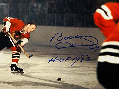 Bobby Hull Autographed 16x20 BlackHawks Shooting Photo w/ HOF and JSA Witnessed - Image 2