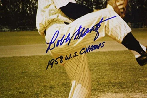 Bobby Shantz WS Champs Autographed 8x10 Pitching Photo- JSA Authenticated - Image 2