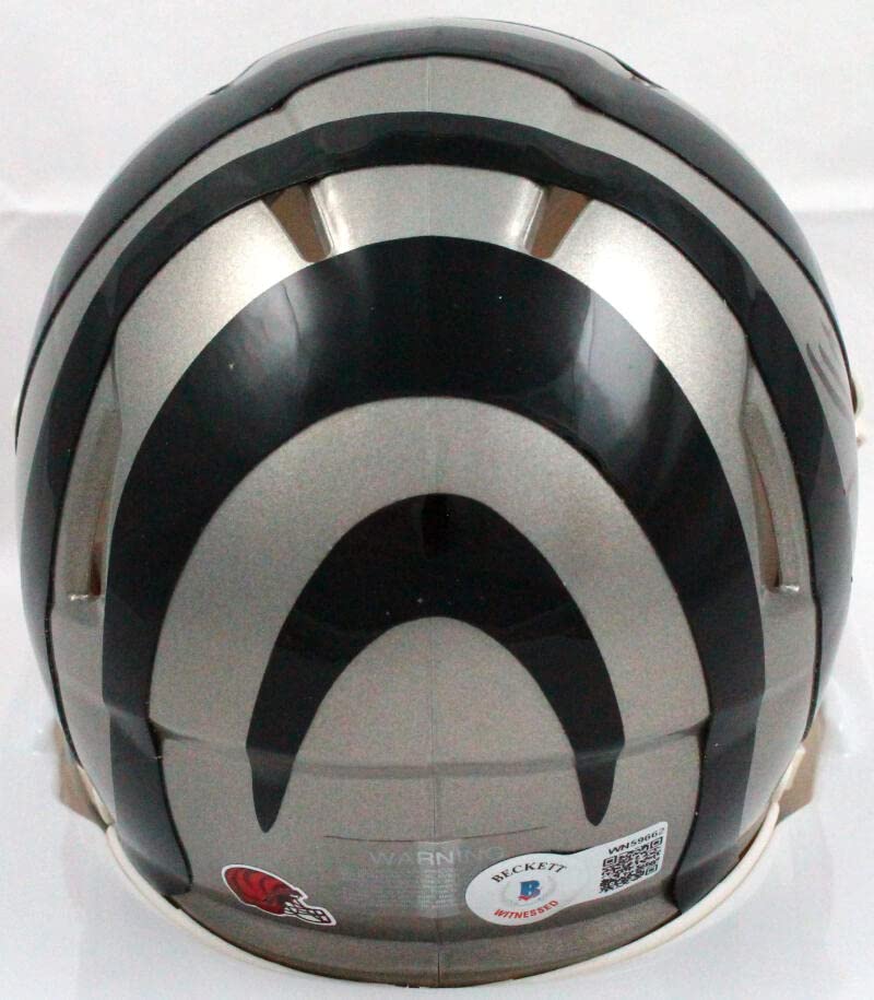 Boomer Esiason Autographed Cincinnati Bengals Flash Speed Mini Helmet-Beckett W Hologram Black - Image 4