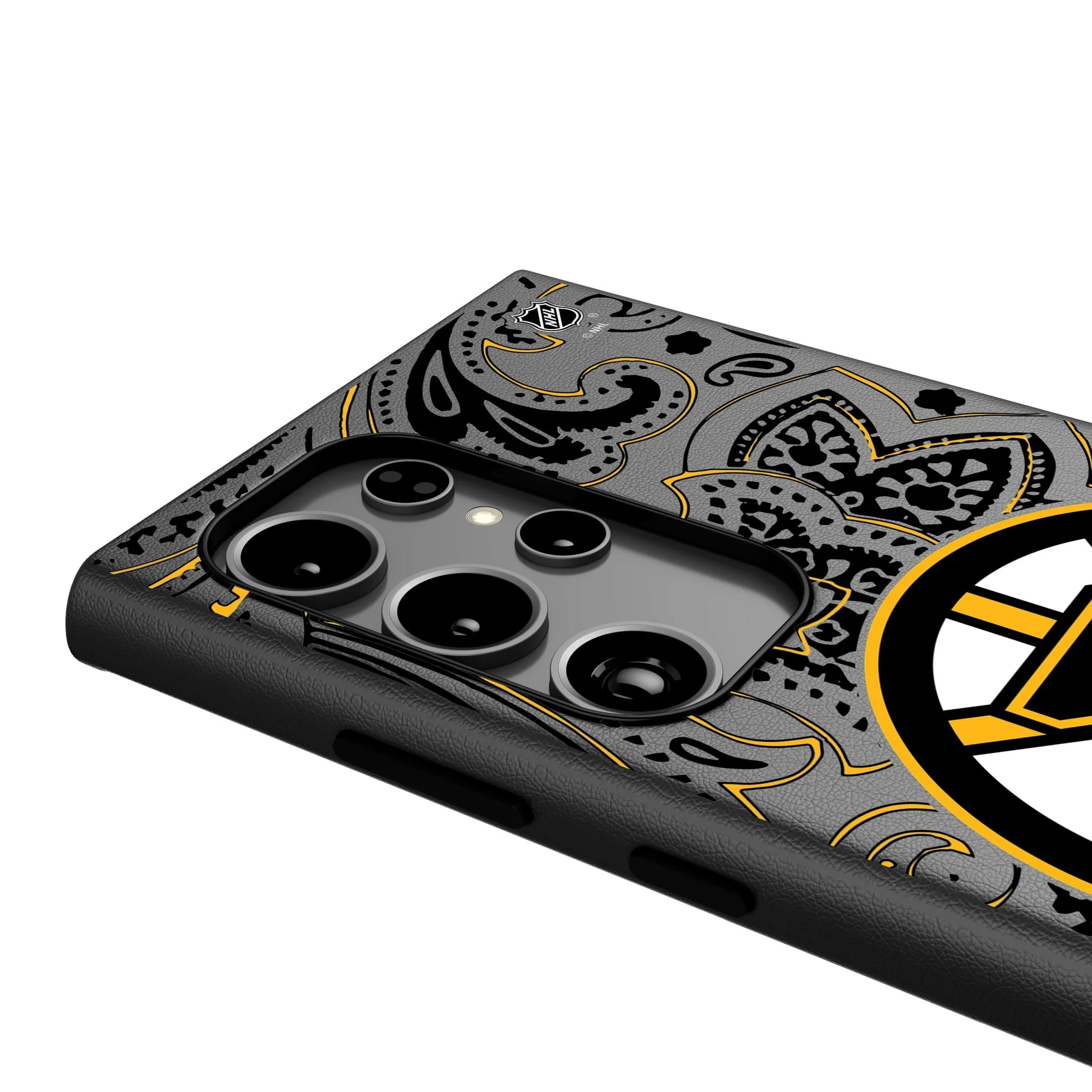 Boston Bruins Paisley MagSafe Compatible Phone Case for Samsung Galaxy - Image 4