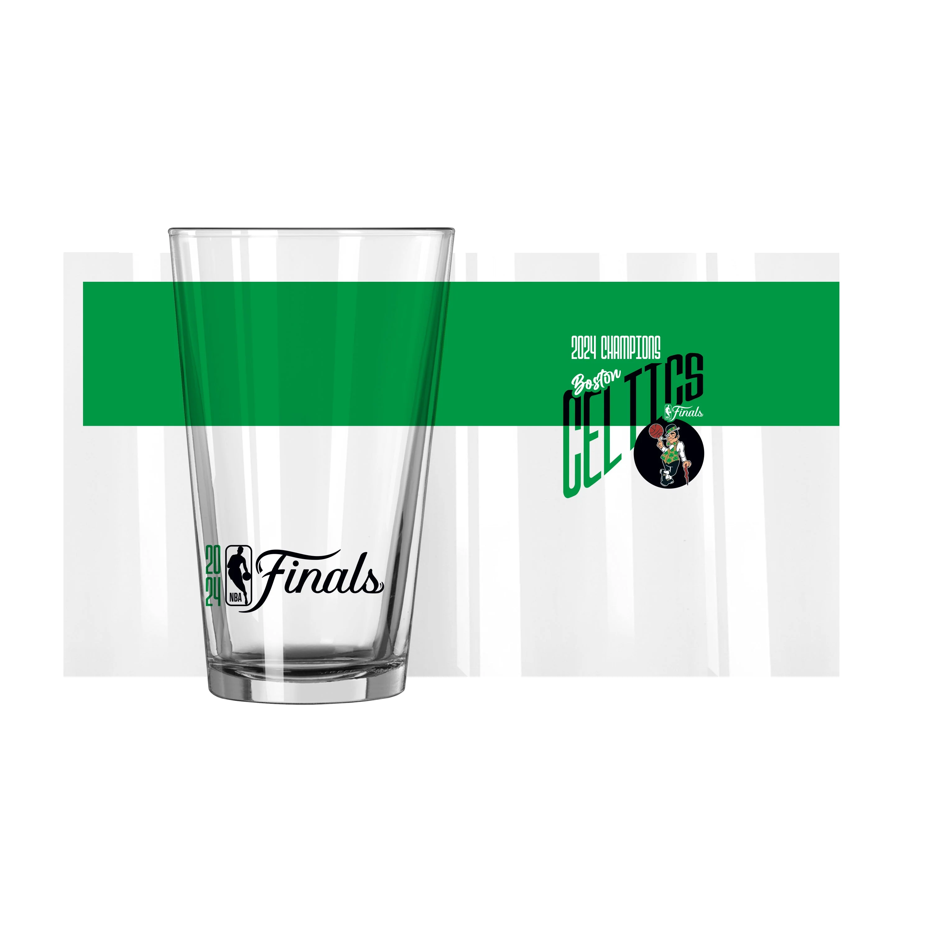 Boston Celtics 16oz 2024 NBA Champions Colorblock Pint Glass - Image 2