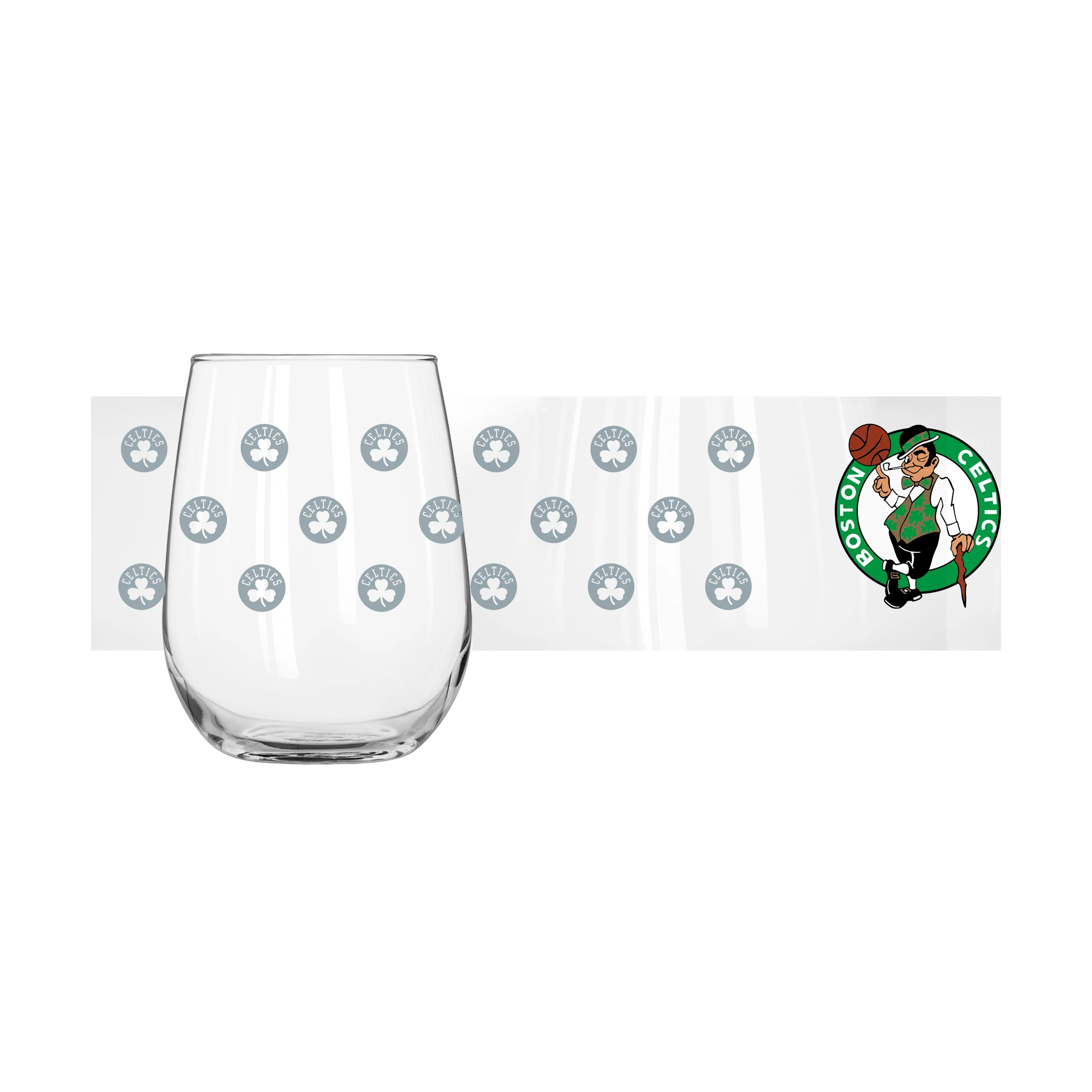 Boston Celtics 16oz Satin Etch Curved Beverage Glass - Image 2