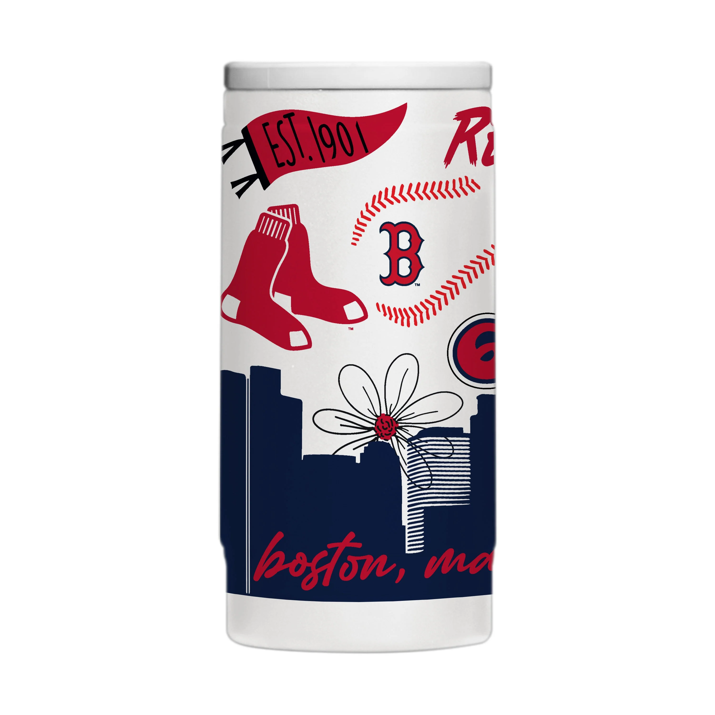 Boston Red Sox 12oz Native Powder Coat Slim Can Coolie