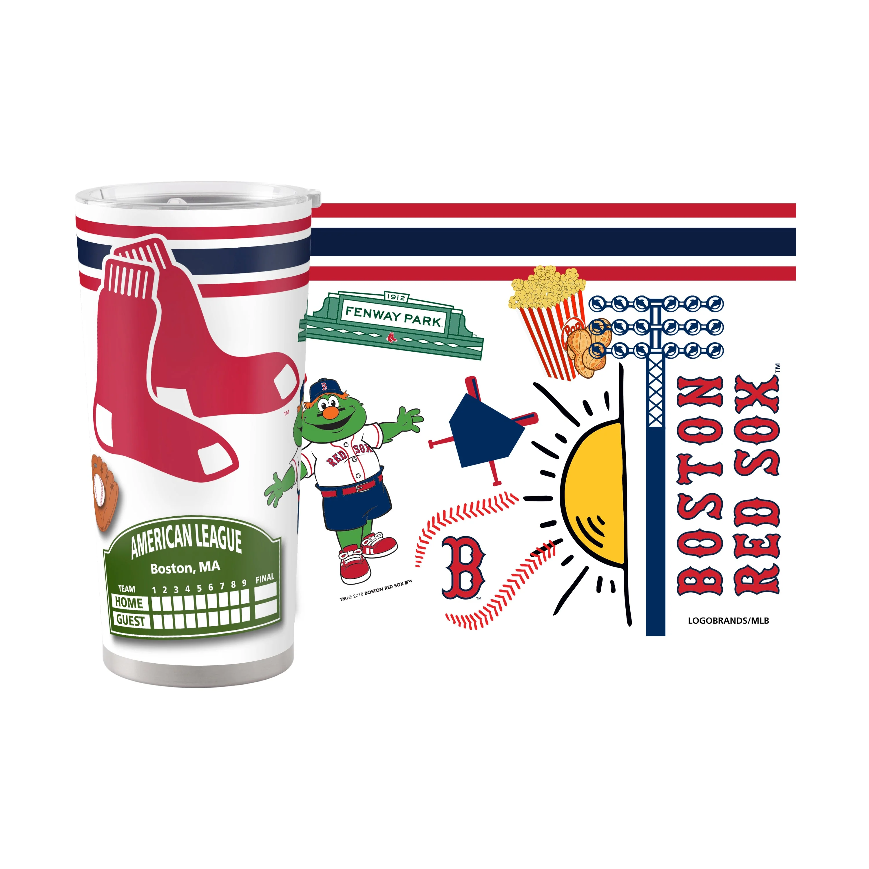 Boston Red Sox 20oz Native Stainless Steel Tumbler - Image 2