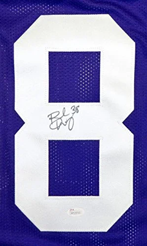 Brad Wing Autographed Purple College Style Jersey- JSA Witnessed Auth - Image 3