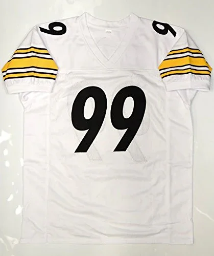 Brett Keisel Autographed Pro Style White Jersey with JSA Witnessed Authentic - Image 4