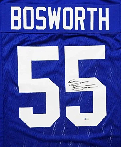 Brian Bosworth Autographed Blue Pro Style Jersey- Beckett Authenticated 5RM - Image 2