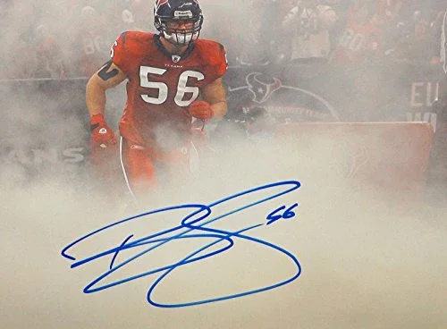 Brian Cushing Autographed 16x20 Running In Smoke Photo- JSA W Auth - Image 2