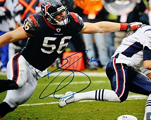Brian Cushing Autographed 8x10 PF Against Patriots Photo- JSA Witness Auth - Image 2