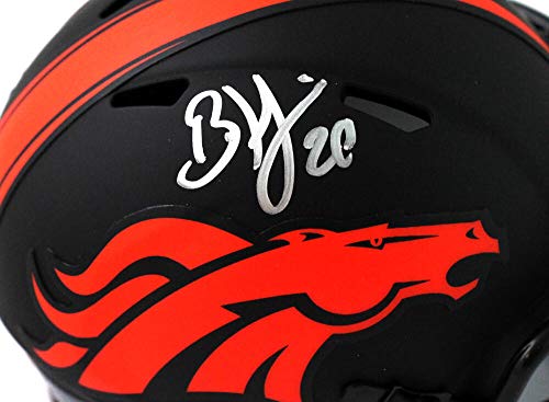Brian Dawkins Autographed Denver Broncos Eclipse Speed Mini Helmet - JSA W Auth Silver - Image 2