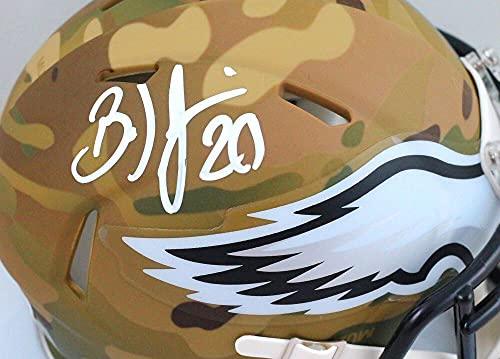Brian Dawkins Autographed Eagles Camo Speed Mini Helmet- Beckett W White - Image 3