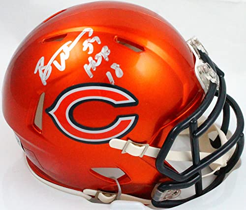 Brian Urlacher Autographed Chicago Bears Flash Speed Mini Helmet w/HOF-Beckett W Hologram Silver