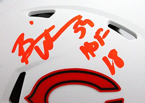 Brian Urlacher Autographed Chicago Bears Lunar Speed Mini Helmet w/HOF-Beckett W Hologram Orange - Image 5