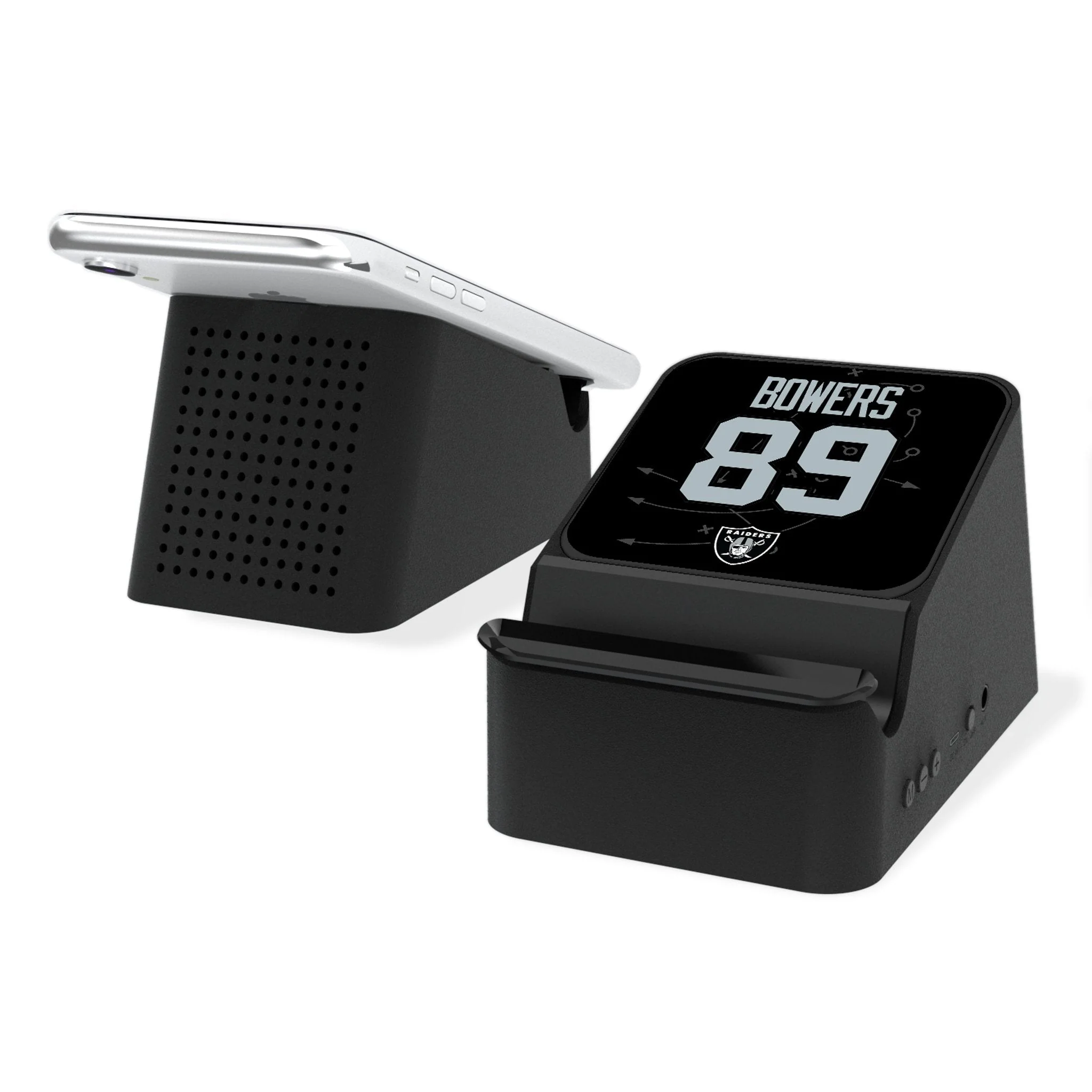 Brock Bowers Las Vegas Raiders 89 Ready Wireless Charging Station and Bluetooth Speaker