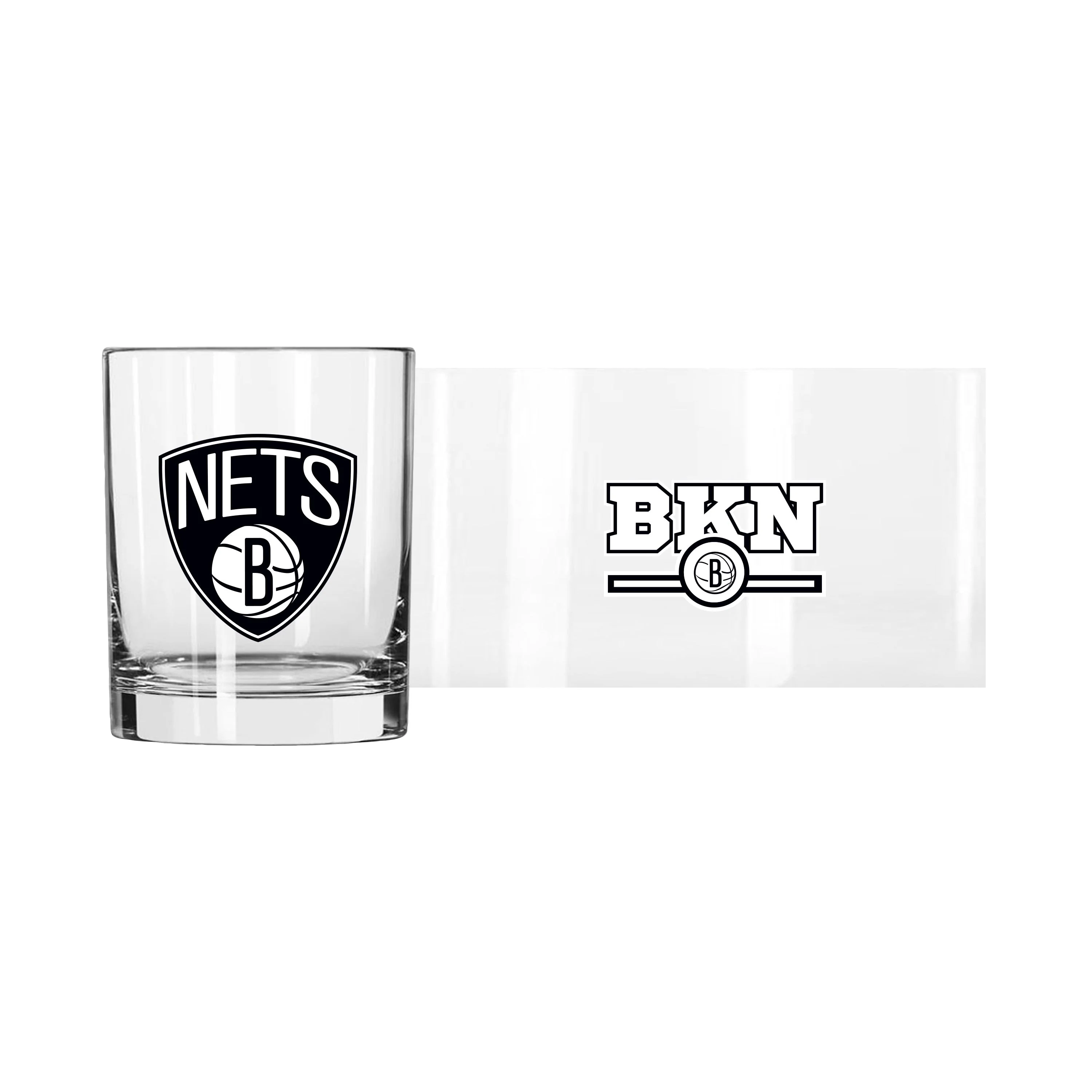 Brooklyn Nets 14oz Letterman Rocks Glass - Image 2
