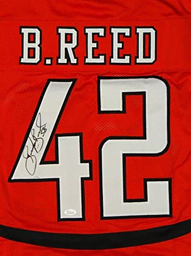 Brooks Reed Autographed College Style Red Jersey- JSA W Authenticated - Image 2