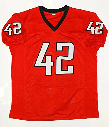 Brooks Reed Autographed College Style Red Jersey- JSA W Authenticated - Image 4