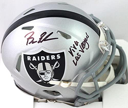 Bryan Edwards Autographed Raiders Speed Mini Helmet w/Viva Las Vegas-Beckett W Black