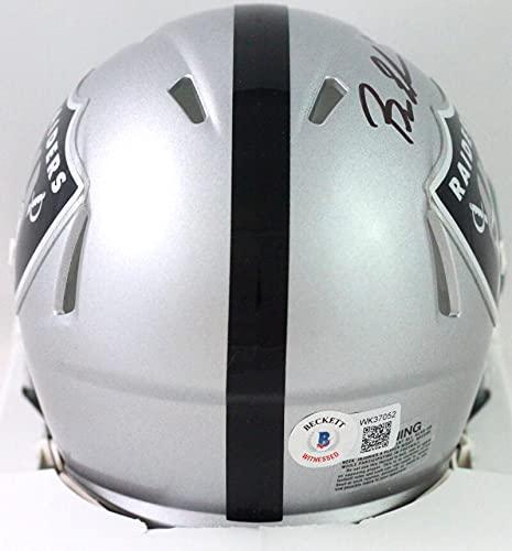 Bryan Edwards Autographed Raiders Speed Mini Helmet w/Viva Las Vegas-Beckett W Black - Image 2