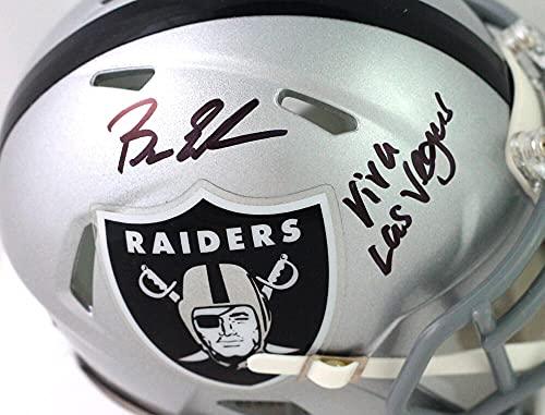 Bryan Edwards Autographed Raiders Speed Mini Helmet w/Viva Las Vegas-Beckett W Black - Image 4