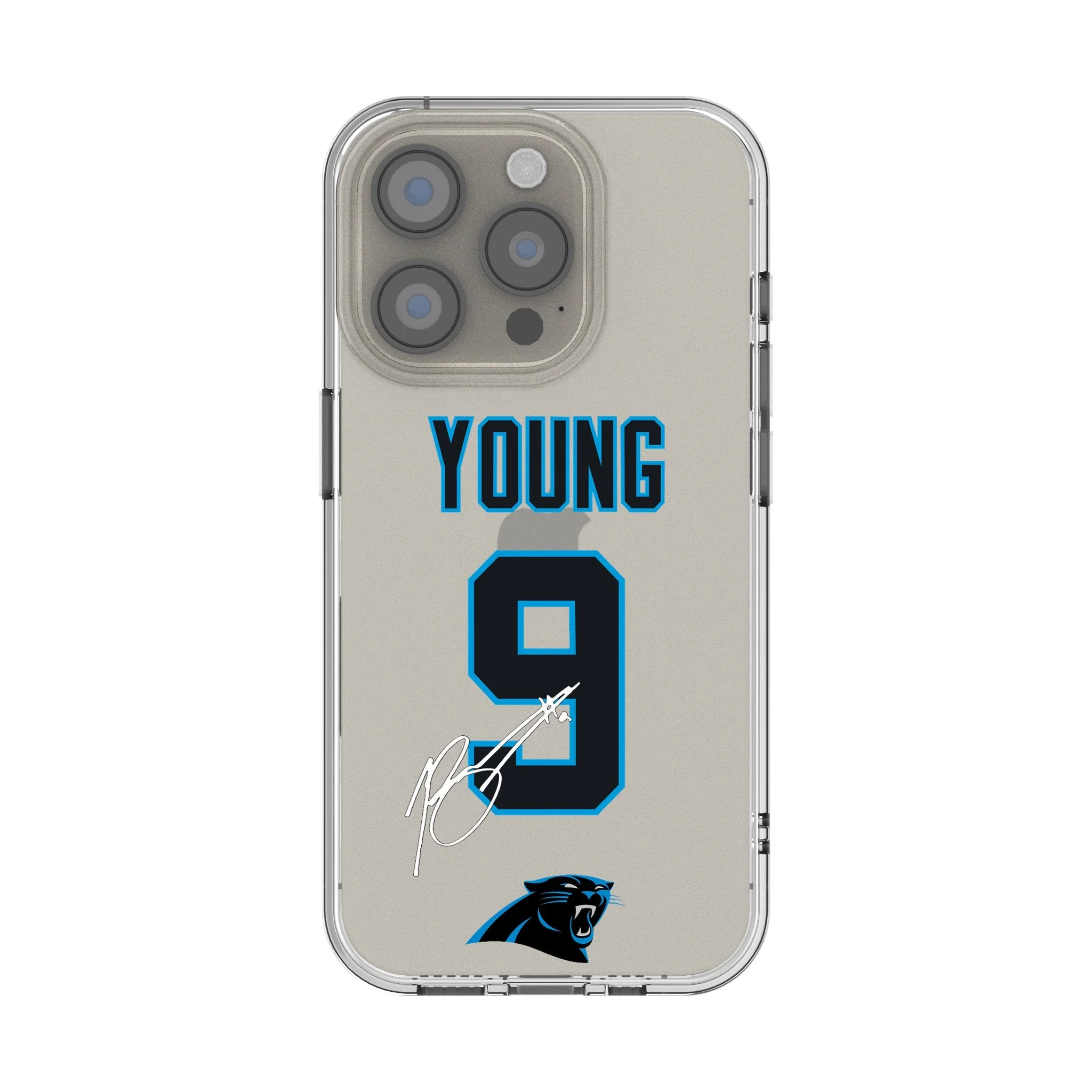 Bryce Young Carolina Panthers 9 Game Tactic Clear Phone Case for Apple iPhone