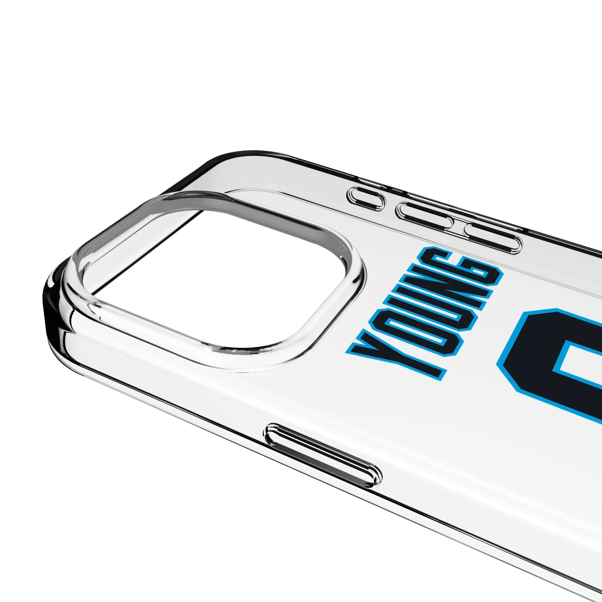 Bryce Young Carolina Panthers 9 Game Tactic Clear Phone Case for Apple iPhone - Image 3