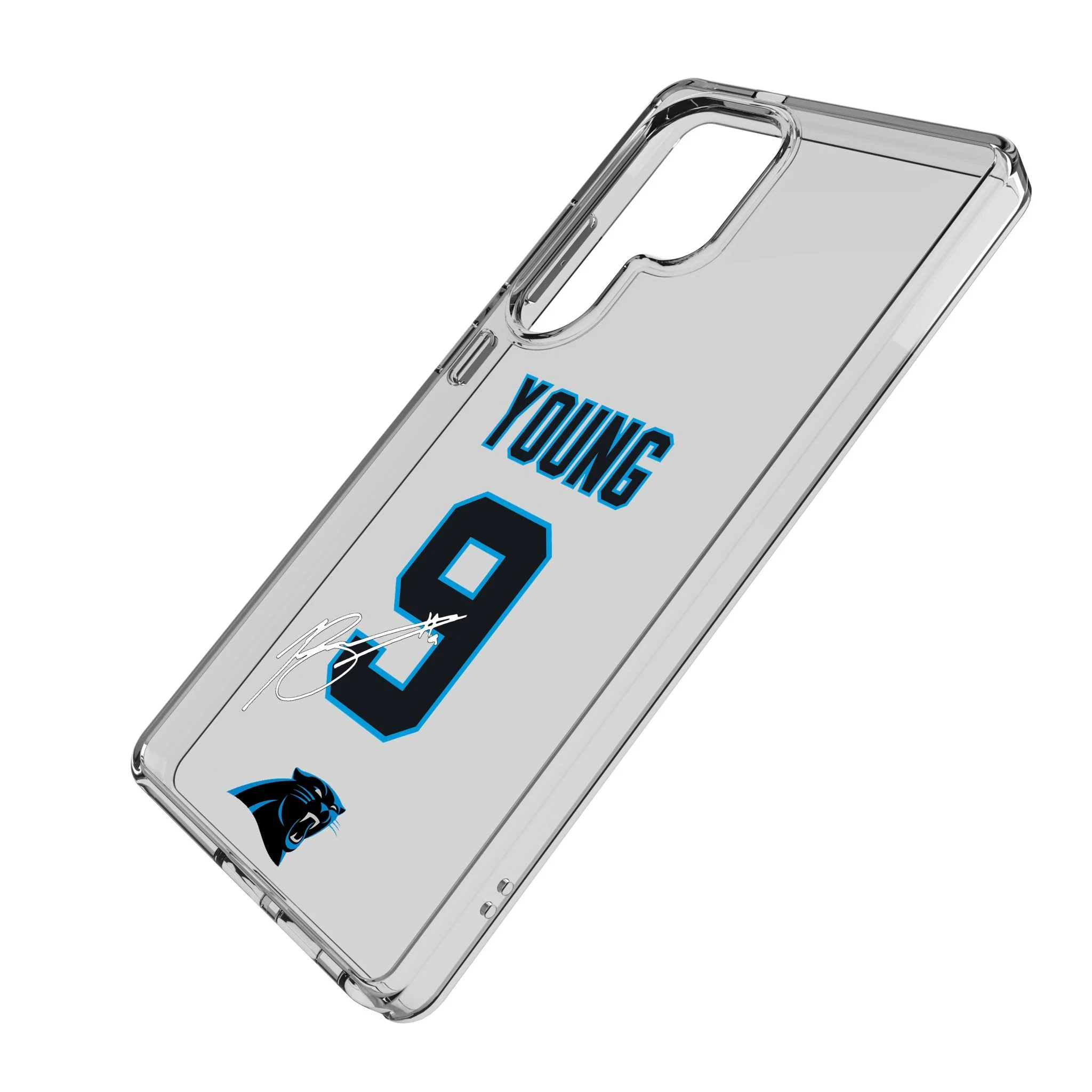 Bryce Young Carolina Panthers 9 Game Tactic Clear Phone Case for Samsung Galaxy - Image 2