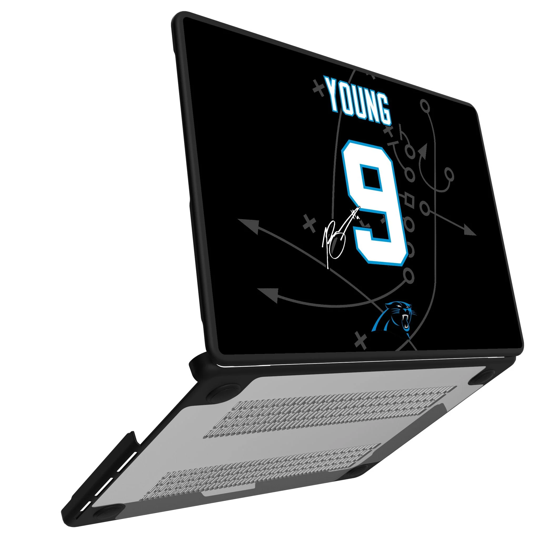 Bryce Young Carolina Panthers 9 Game Tactic Laptop Case for Apple MacBook - Image 2