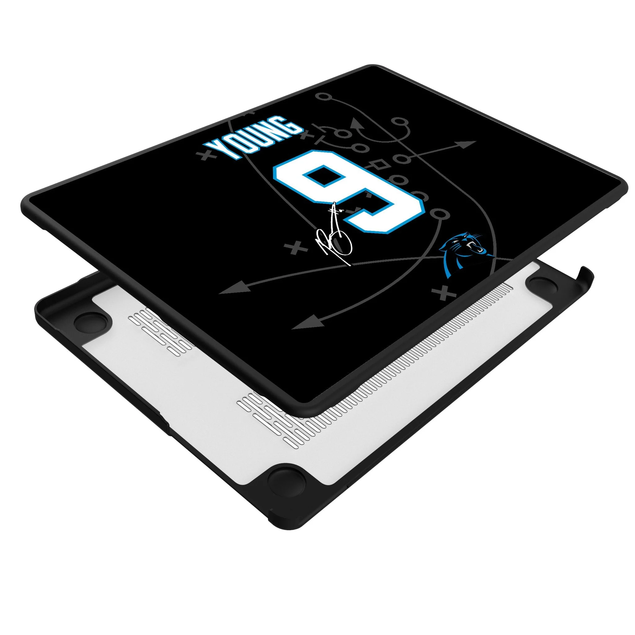 Bryce Young Carolina Panthers 9 Game Tactic Laptop Case for Apple MacBook - Image 4
