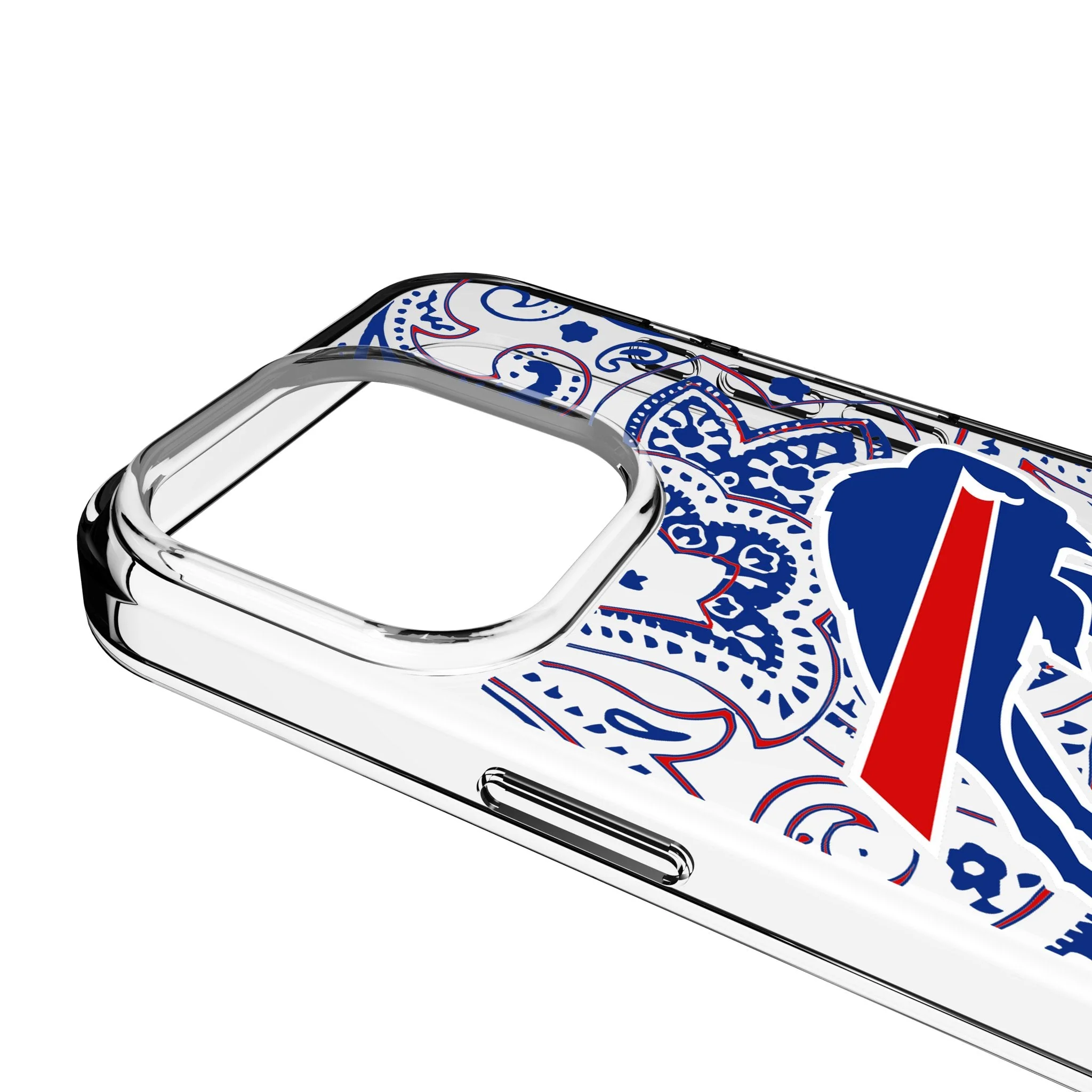 Buffalo Bills Paisley Clear Phone Case for Apple iPhone - Image 3