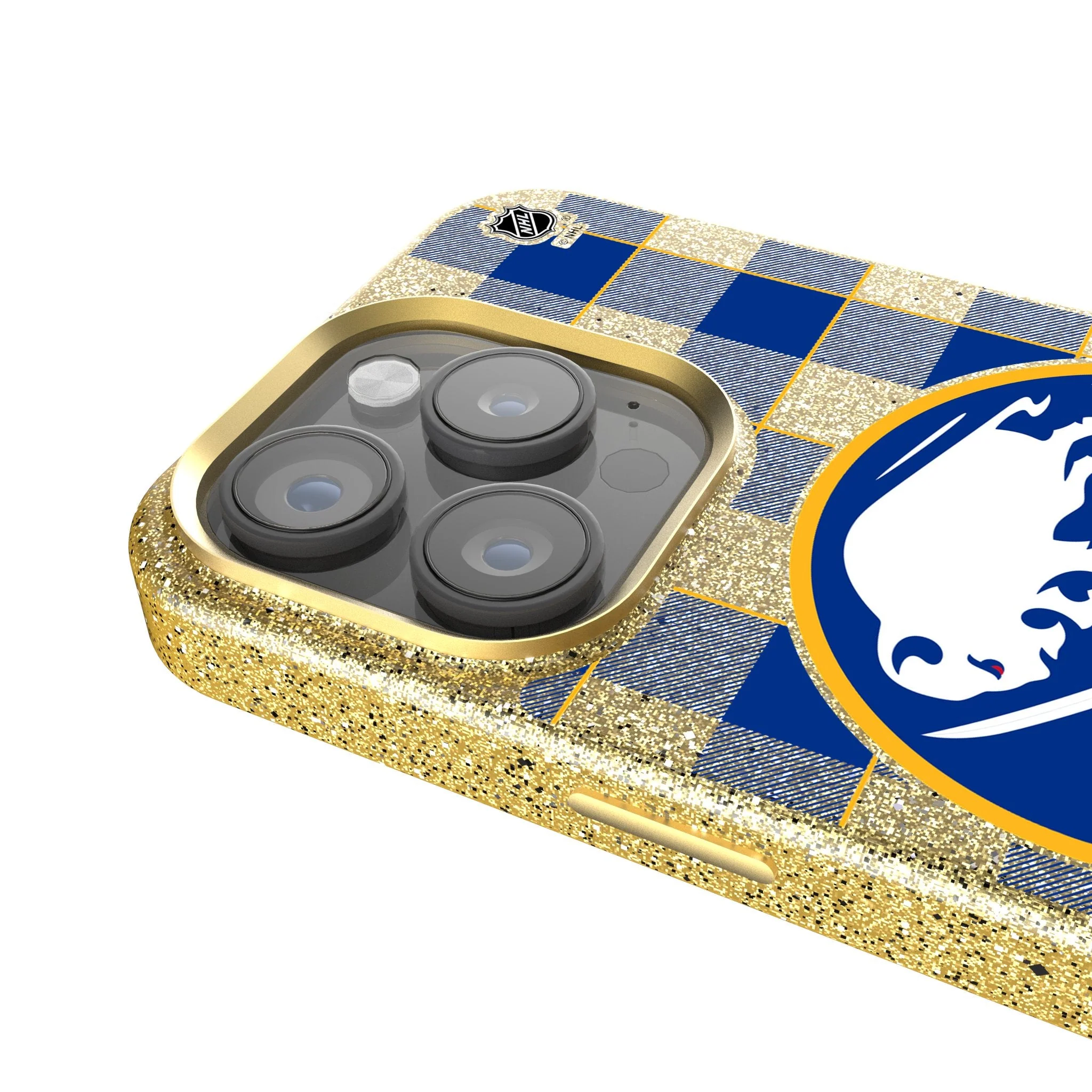 Buffalo Sabres Plaid Bling Phone Case - Image 4
