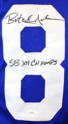 Butch Johnson Autographed Blue Pro Style Jersey W/SB- JSA Witnessed Auth - Image 3