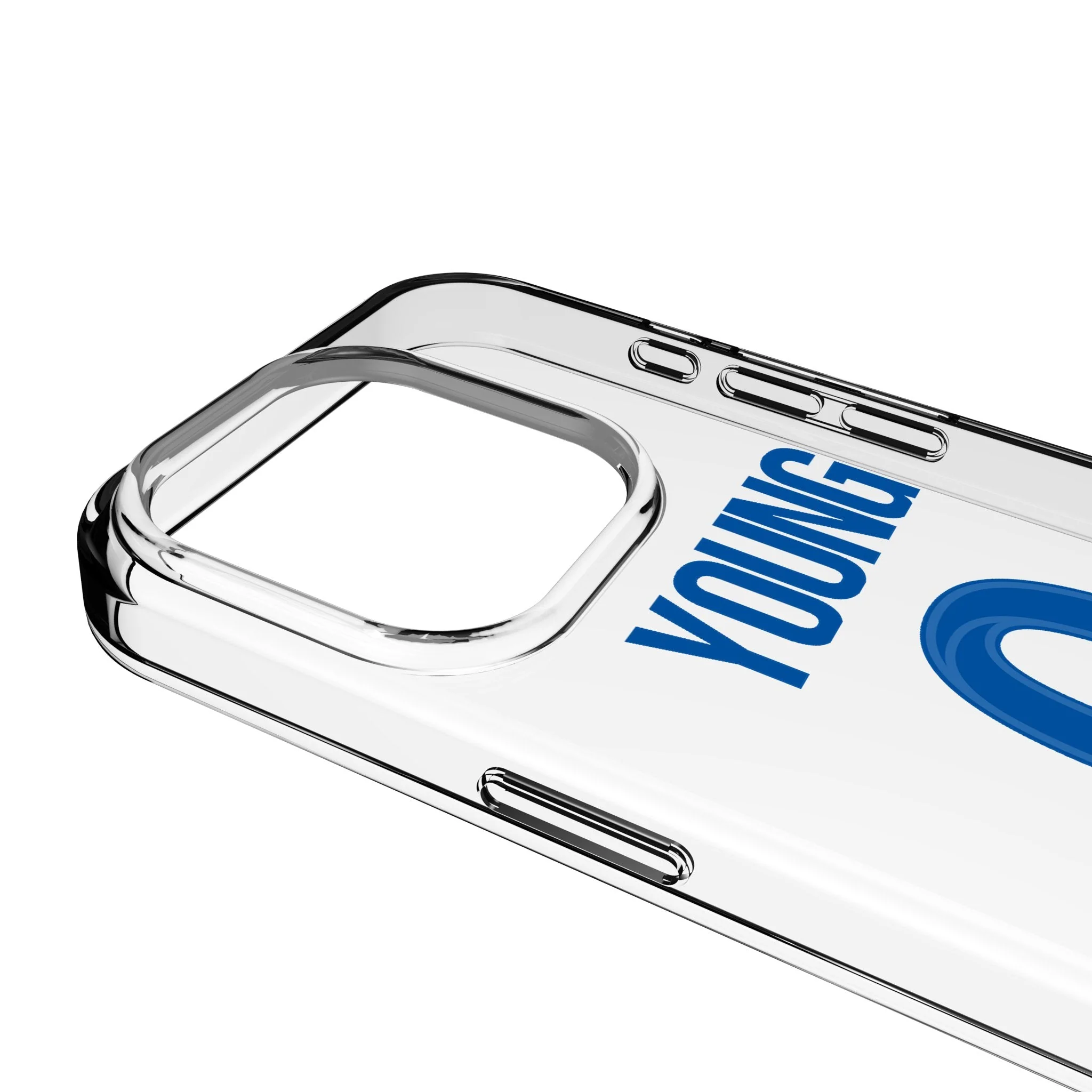 Byron Young Los Angeles Rams 0 Game Tactic Clear Phone Case for Apple iPhone - Image 3