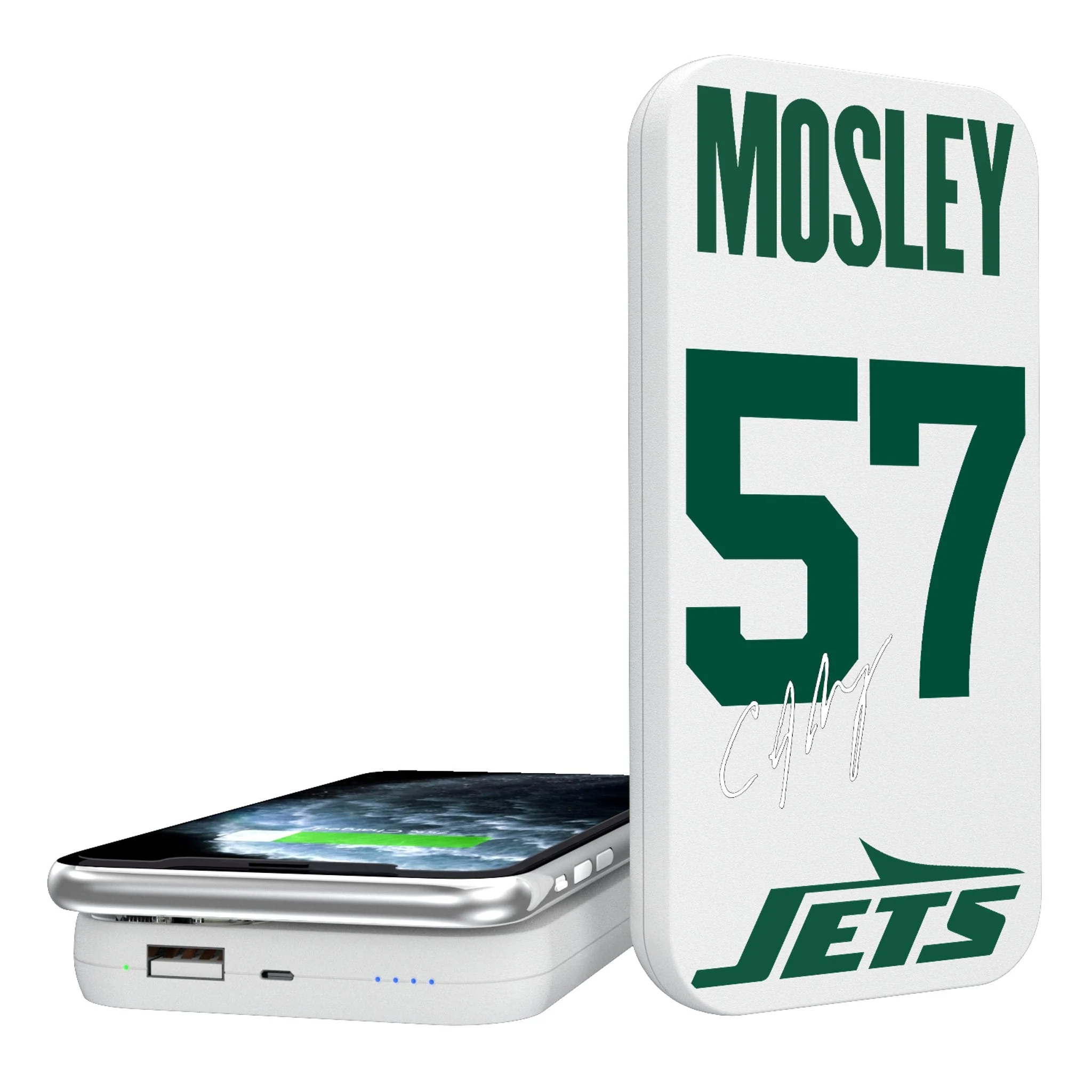 C.J. Mosley New York Jets 57 Ready 5000mAh Portable Wireless Charger